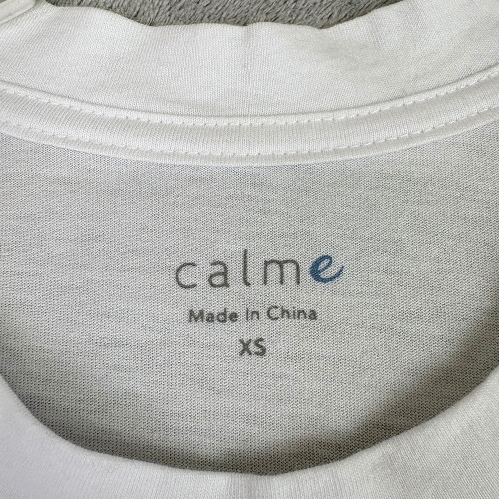 Calme by Johnny Was XS White Light Tie Dye Short Sleeve Boxy Crewneck T-Shirt - Picture 5 of 10